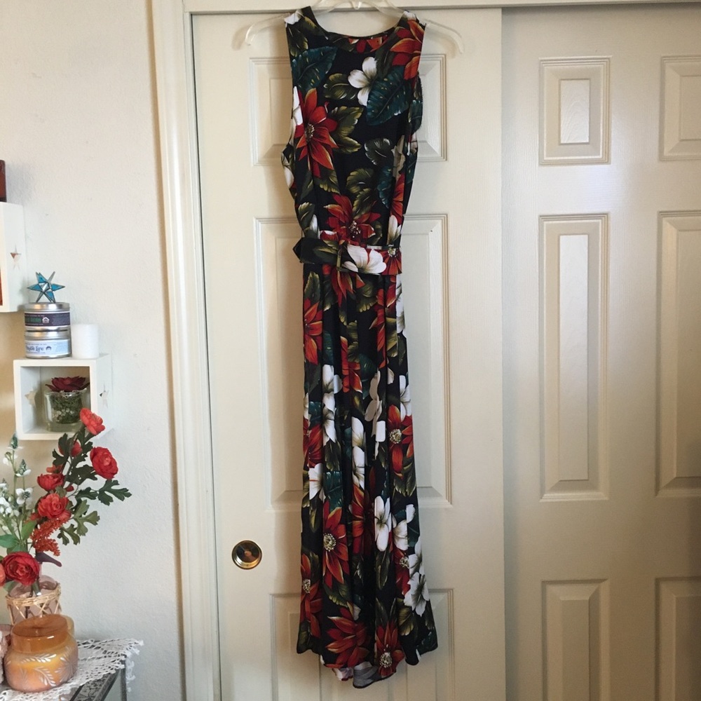 Vintage ED Michaels Floral Maxi Dress Size 7/8
